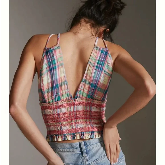 Anthropologie Pilcro Reversible Halter Top 💛💙💚 - Picture 2 of 7